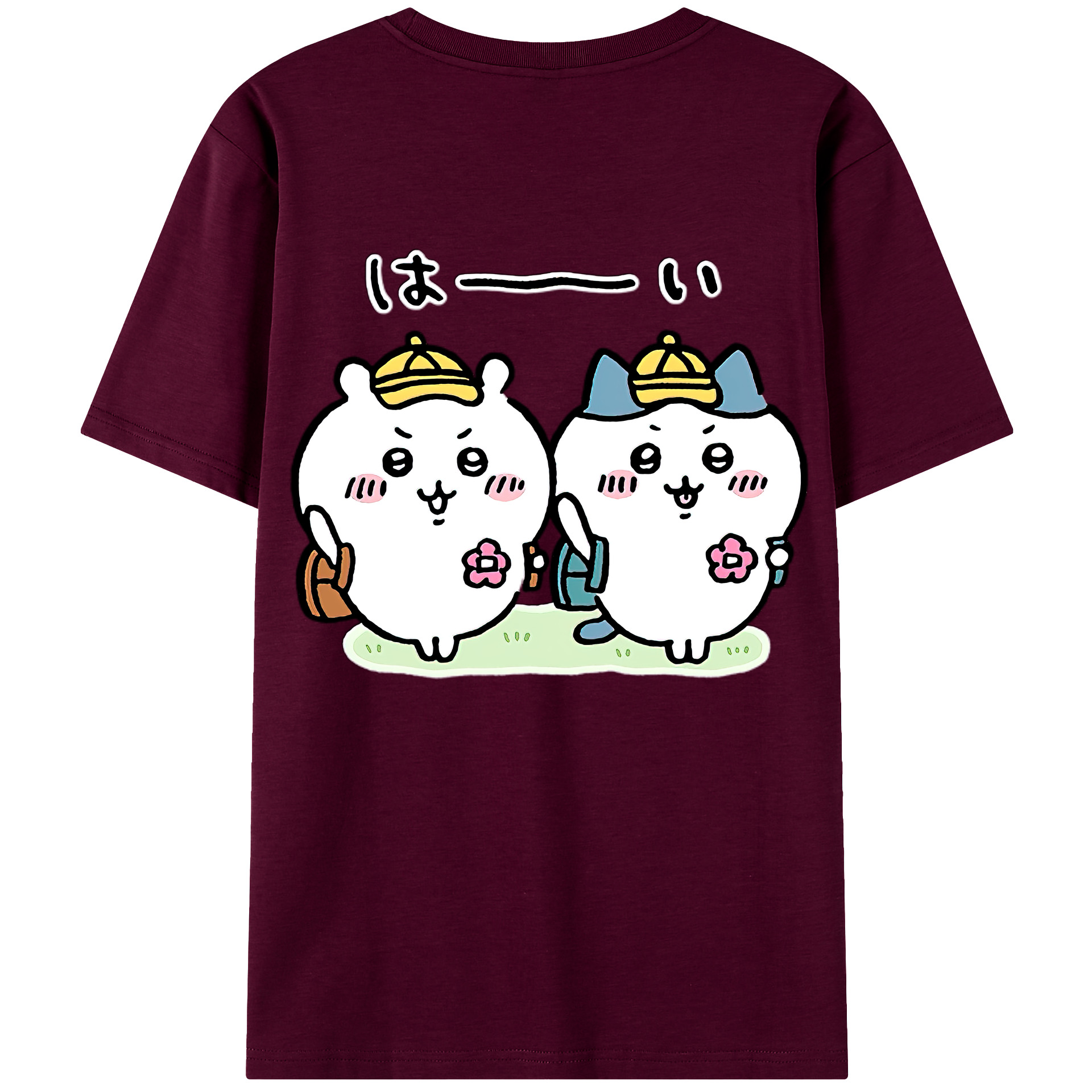 （画像用） ちいかわ ハチワレ Chii-kawa hachiware レディース半袖Tシャツ(バックプリント)
